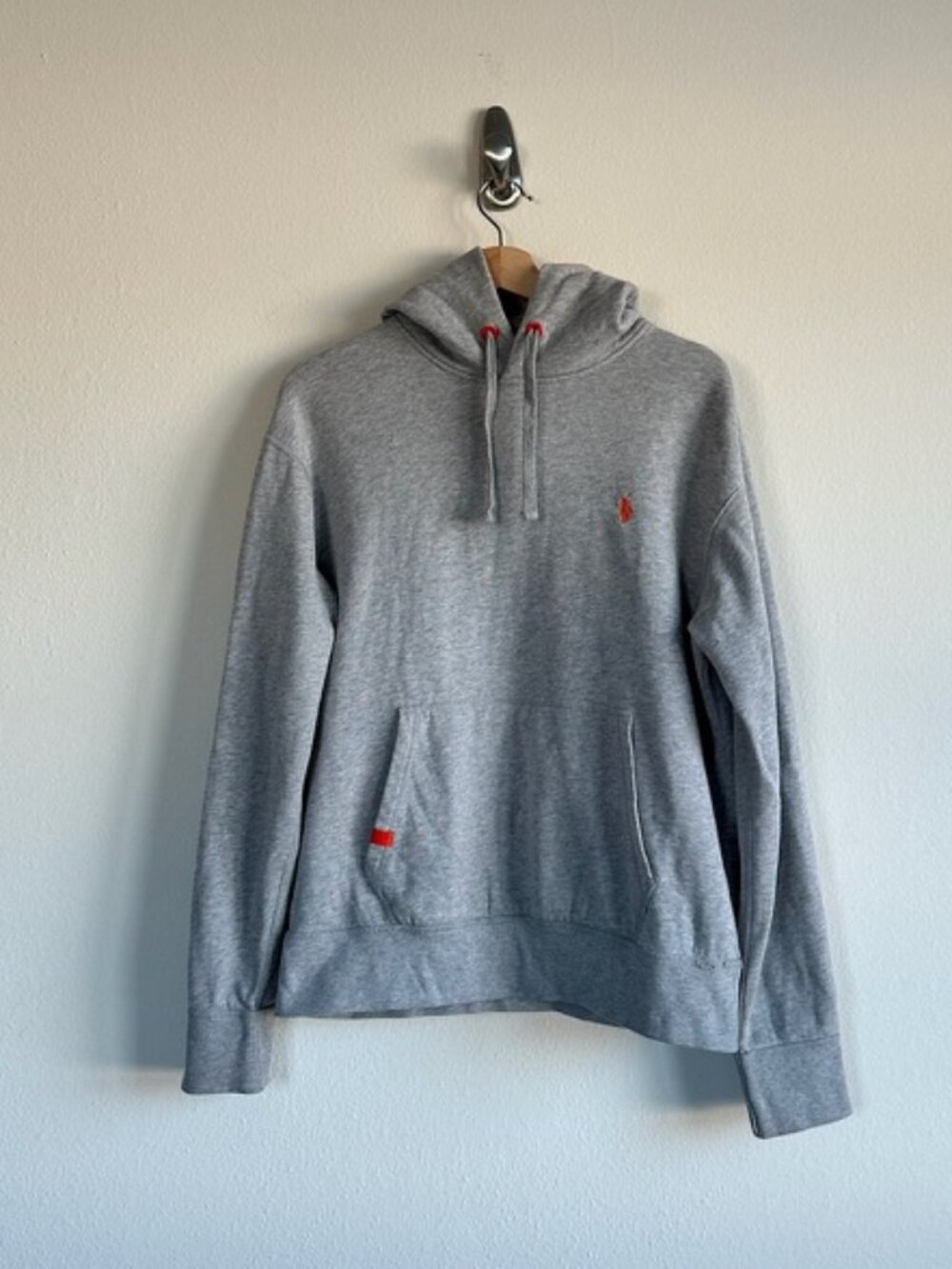 Polo Ralph Lauren Grey Performance Hoodie w/ Orange Embroidered‎ Logo  Size M